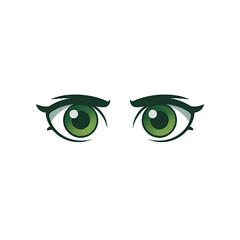 vector illustration of a green eye