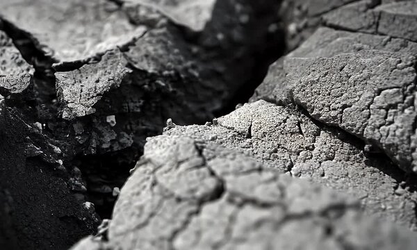 Closeup charred debris texture