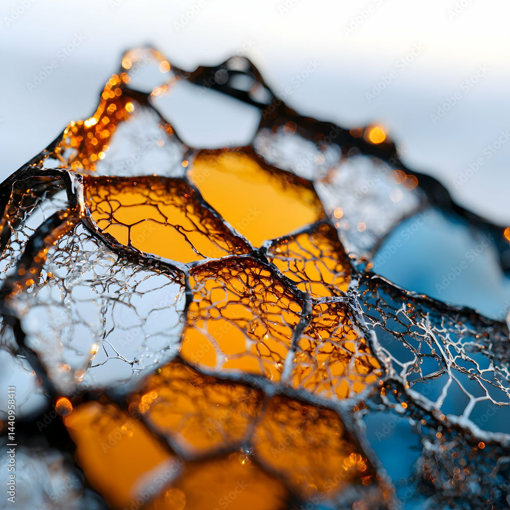Poster intricate cellular structure in vibrant colors. suitable for artistic decor or a unique wallpaper pa
