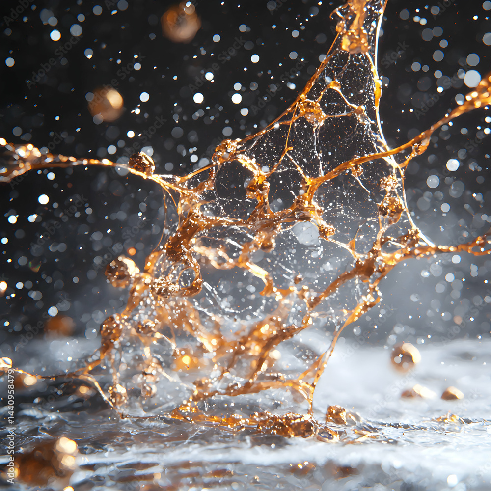 Aufkleber abstract image of gold liquid. use it for digital art design backgrounds or sci-fi movie textures. i