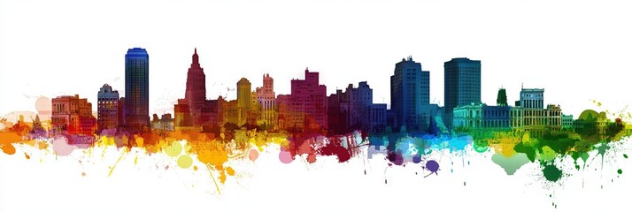 Obraz premium 2d vector havana cuba downtown skyline -