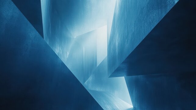Minimalist blue tech background with angular shapes and soft light accents, creating a sleek, futuristic look