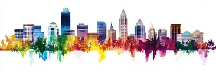 2d vector salt lake city downtown skyline 