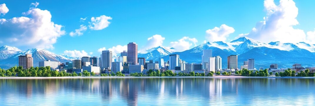 3d animation anchorage downtown skyline 