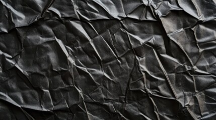 Obraz premium Abstract black plastic texture with crumpled and wrinkled surface.