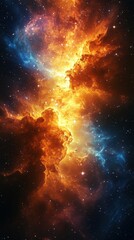 Fototapeta premium Colorful nebula in outer space showcasing vibrant hues and cosmic clouds