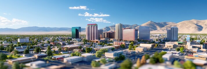 Obraz premium 3d animation reno downtown skyline 
