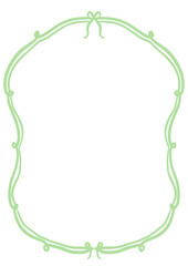 Coquette classic retro theme border element with transparent background fit for flyers invitation wedding dinner lunch gathering birthday party In green