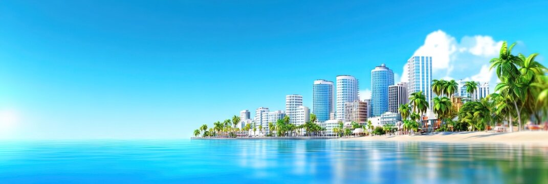 3d vector acapulco downtown skyline 