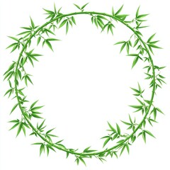 Fototapeta premium Round Bamboo Frame for Image Design