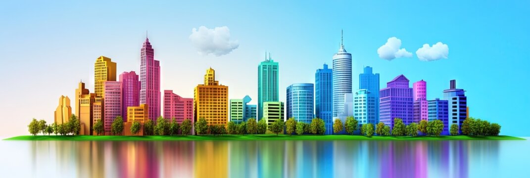 3d vector minsk belarus downtown skyline 