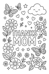 floral frame with butterflies