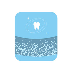 Vector illustration of dental floss in container. Clean flat design of oral hygiene product, for cleaning interdental spaces and gum care. Isolated on white background, for dental care, oral health