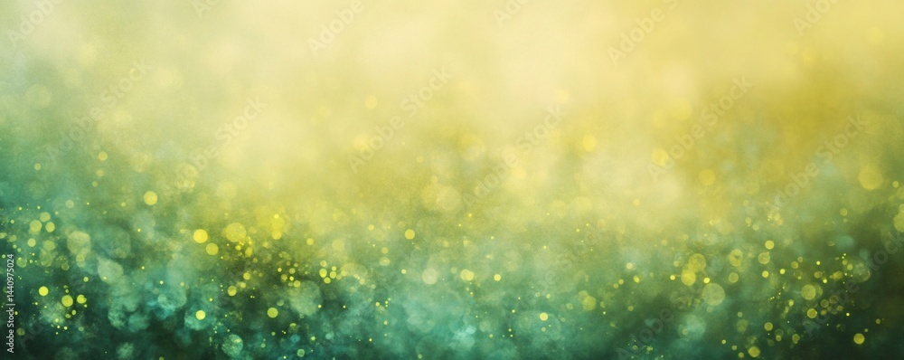 Poster delicate bokeh effect with soft green and yellow tones.