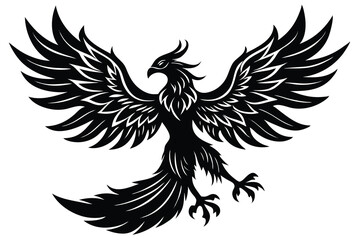 Obraz premium phoenix bird silhouette vector illustration