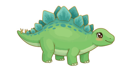 Fototapeta premium A Cute And Cheerful Styracosaurus Vector Illustration Smiles Warmly Perfect For Childrens Books