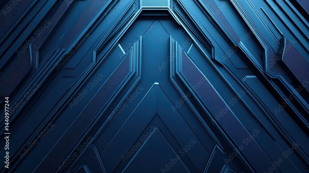 Poster blue tech background featuring circuit lines and hexagons, vector design for business, technology, o