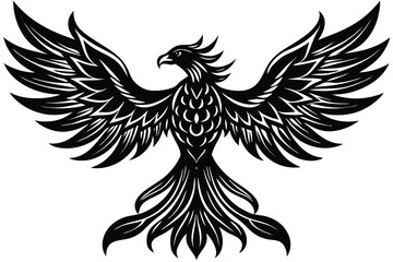 Fototapeta premium phoenix bird silhouette vector illustration