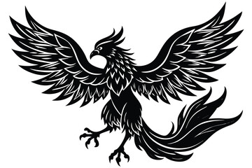 phoenix bird silhouette vector illustration