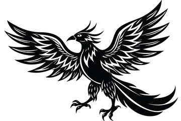 Obraz premium phoenix bird silhouette vector illustration
