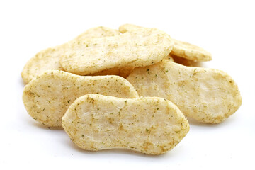 Japanese rice crackers with nori seaweed
