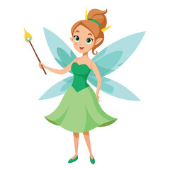 Fairy holding wand Vector 