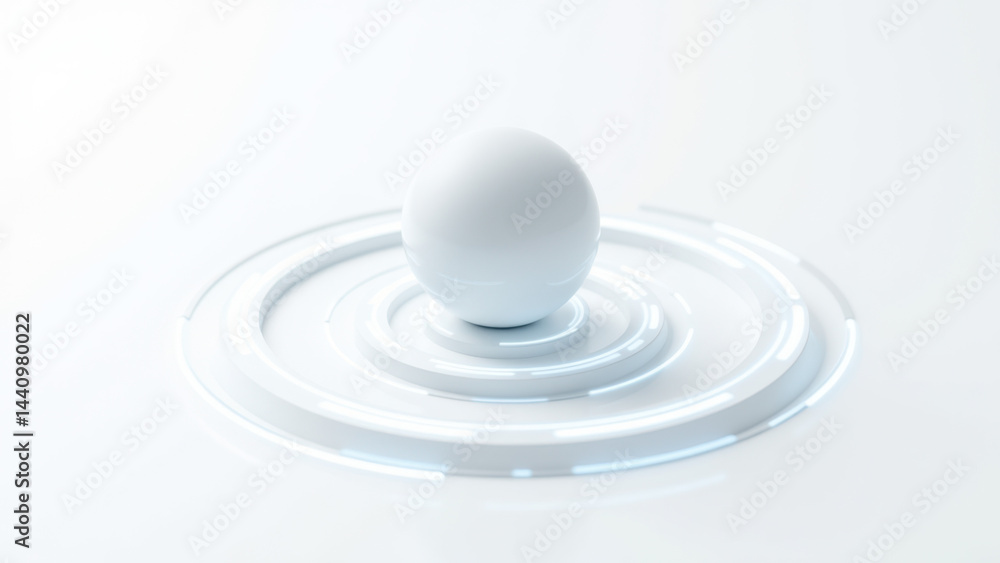 Poster an animated image featuring a glowing atomic nucleus with electrons orbiting around it.