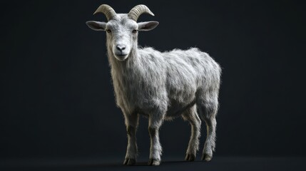 Obraz premium goat on a black background