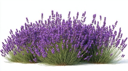 Collection of PNG. Bush of lavender plant, isolated on a transparency background.