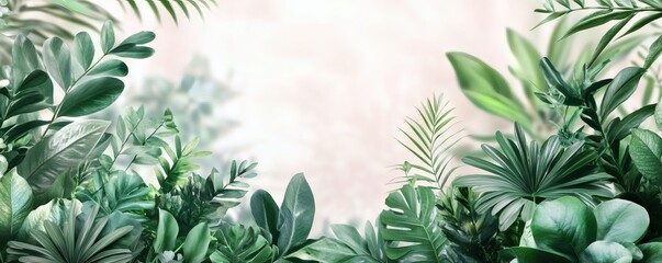 Lush green foliage design with a soft background.