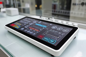 Advanced laboratory equipment displays various parameters and readings on the screen, providing detailed analysis and data representation with precise and clear interface.