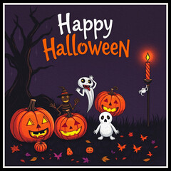 Oil Painting. Pattern for printing on wall decorations . Halloween theme.