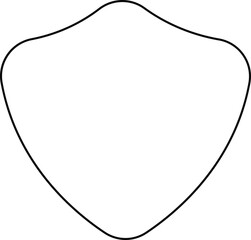 Shield with a wreath frame in an outlined style, symbolizing honor and heraldic tradition.