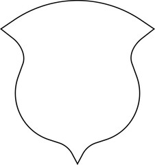 Heraldic badge with a worn leather texture in an outlined shield form, evoking a historical aesthetic.