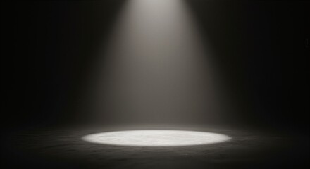 Spotlight creating a dramatic atmosphere on a dark stage, symbolizing focus and anticipation for a performance