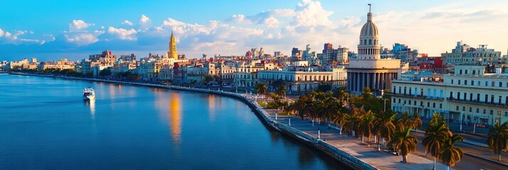 overhead photo of havana cuba downtown skyline 