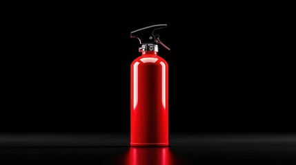 Obraz premium Bright red fire extinguisher for safety measures in emergency situations