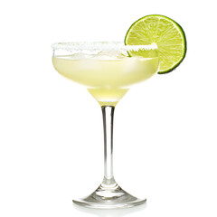 Classic margarita cocktail with lime