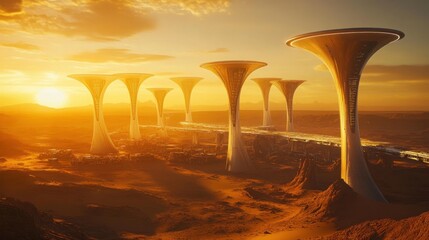 Futuristic Anunnaki architectural detail has smooth metallic surface reflecting sky, photorealistic closeup.