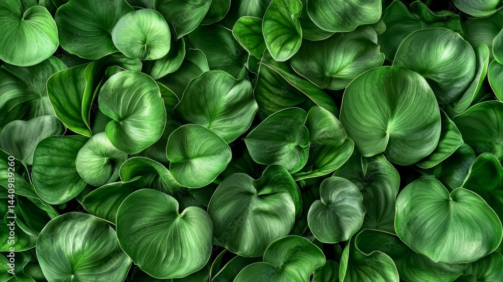Aufkleber close up of green leaves with a lush green background. the leaves are arranged in a way that creates