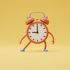 Alarm clock stretching symbolizing mental flexibility and productivity