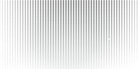 Obraz premium Dotted halftone gradient texture. Vanishing polka dot background. Repeating dots gradation pattern background. Black fading comic pop art overlay backdrop. Raster effect wallpaper. Vector halftone
