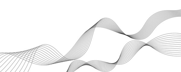 Abstract line art vector banner template