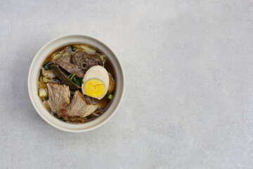 Rolled rice noodle, Pork soup with egg