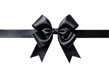 Fototapeta premium Elegant Black Gift Bow Isolated on White for Celebration Concepts: Luxurious Satin Ribbon Decoration Imagery: Bow, Black, Gift, Isolated, White, Celebration, Elegant.