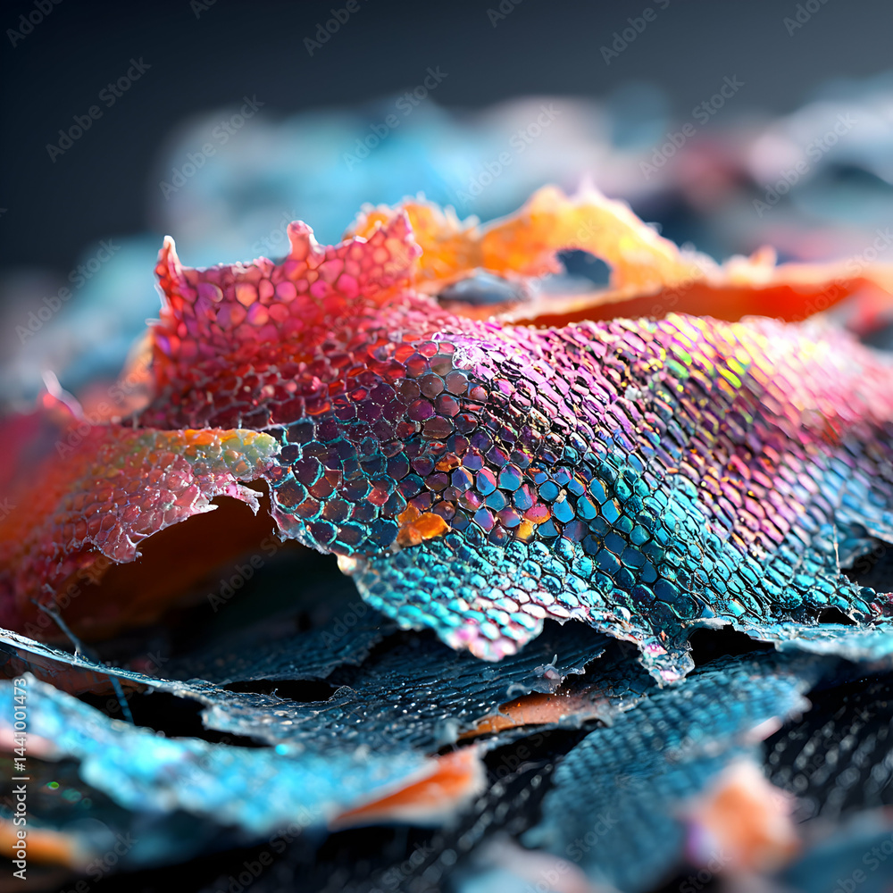 Aufkleber vibrant abstract macro. a close-up study of textured material revealing colorful iridescent patterns