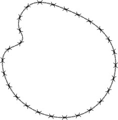 Barbed wire forming a dreamy, organic shape with soft, wavy motion.