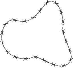Barbed wire arranged in a unique irregular freeform design.