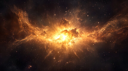 Fototapeta premium A colossal supernova explosion illuminating the surrounding cosmic dust.