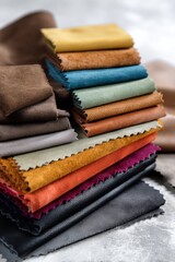 Elegant display of colorful fabric samples for interior decor inspiration